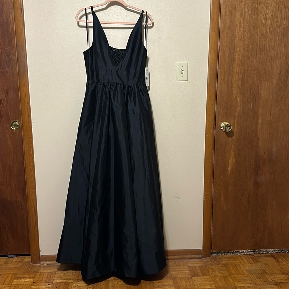 Eliza J Navy Blue Maxi Dress with Beaded Bodice